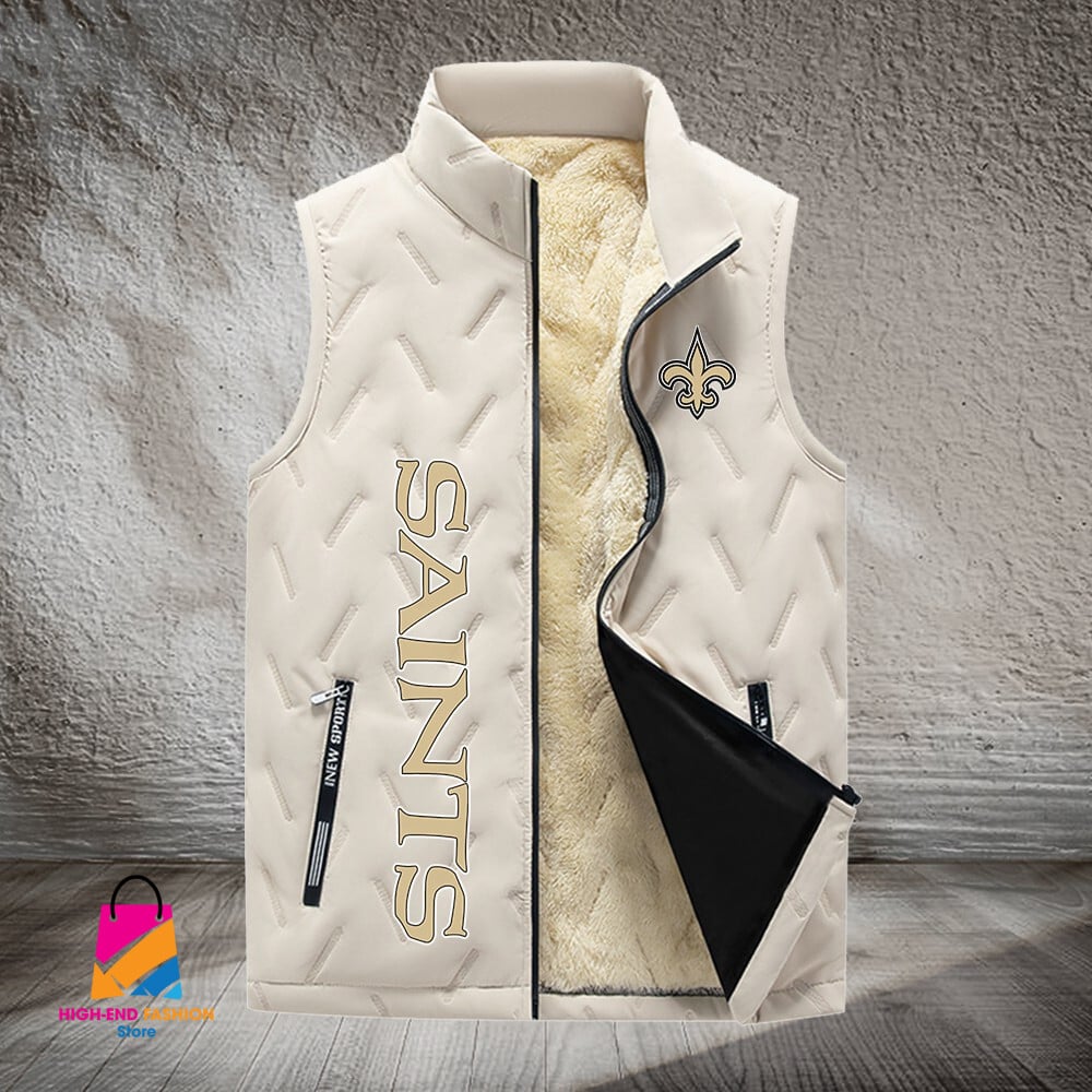 New Orleans Saints NFL Style Sleeveless Puffer Jacket For Fans