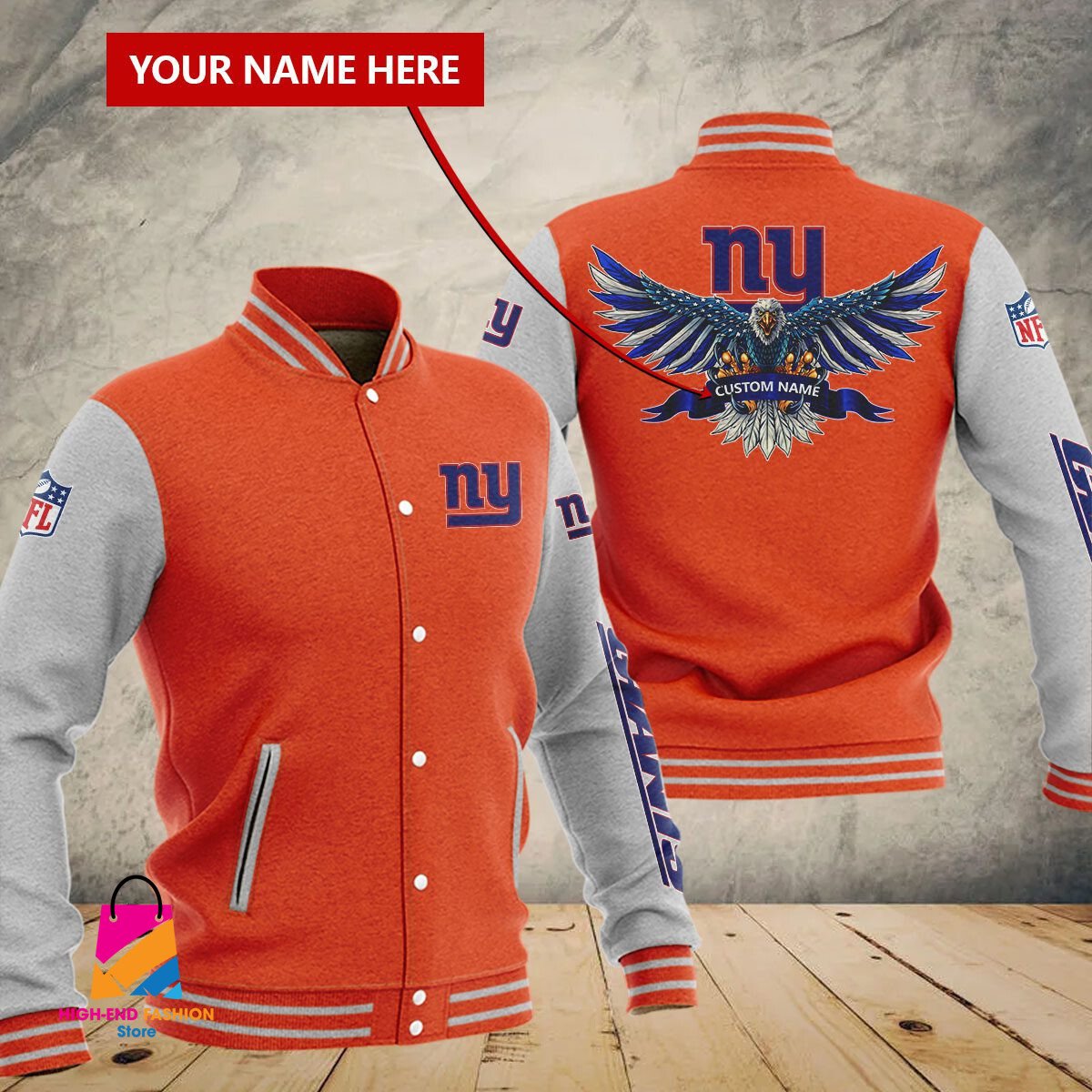 New York Giants NFL Style Baseball Jacket For Fan