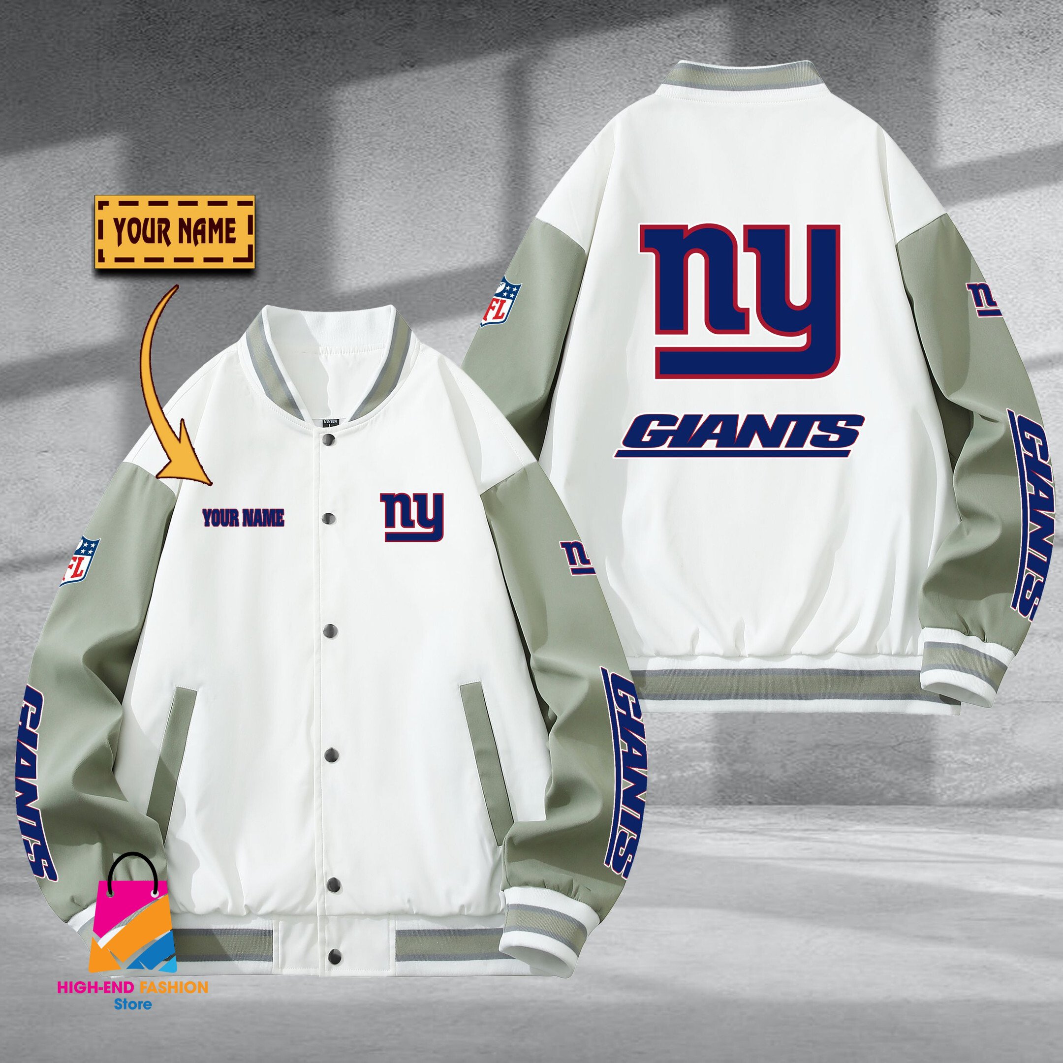 New York Giants NFL Style Baseball Jacket For Fans
