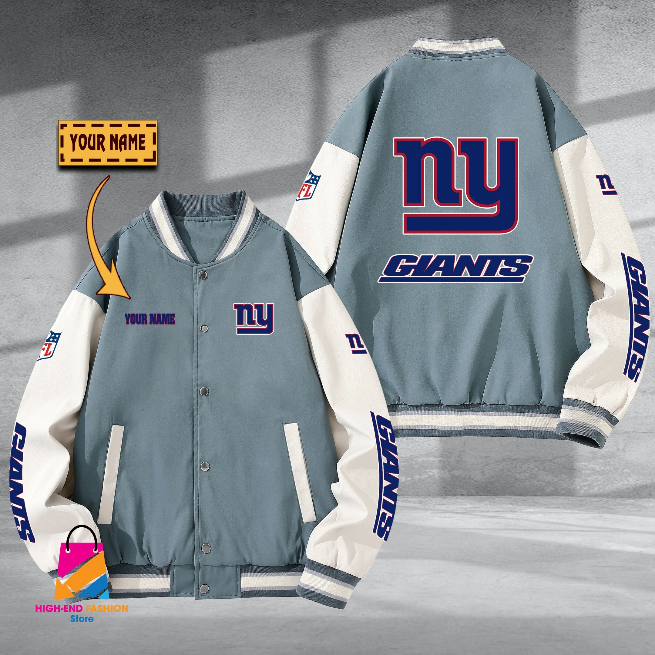 New York Giants NFL Style Baseball Jacket For Fans