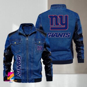 New York Giants NFL Style Denim Jacket For Fans