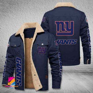 New York Giants NFL Style Fleece Thermal Cotton Jacket For Fans