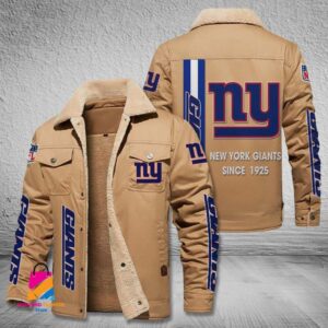 New York Giants NFL Style Fleece Thermal Cotton Jacket For Fans