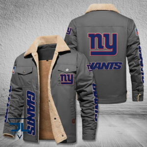 New York Giants NFL Style Fleece Thermal Cotton Jacket For Fans