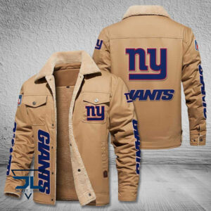 New York Giants NFL Style Fleece Thermal Cotton Jacket For Fans