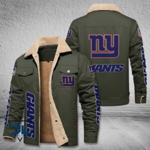 New York Giants NFL Style Fleece Thermal Cotton Jacket For Fans