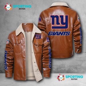 New York Giants NFL Style Leather Jacket For Fans