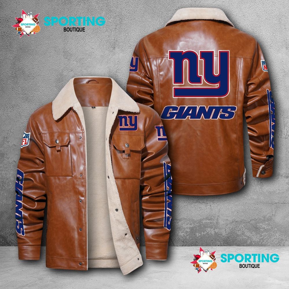 New York Giants NFL Style Leather Jacket For Fans