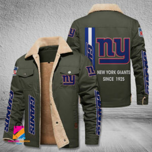 New York Giants NFL Style Fleece Thermal Cotton Jacket For Fans