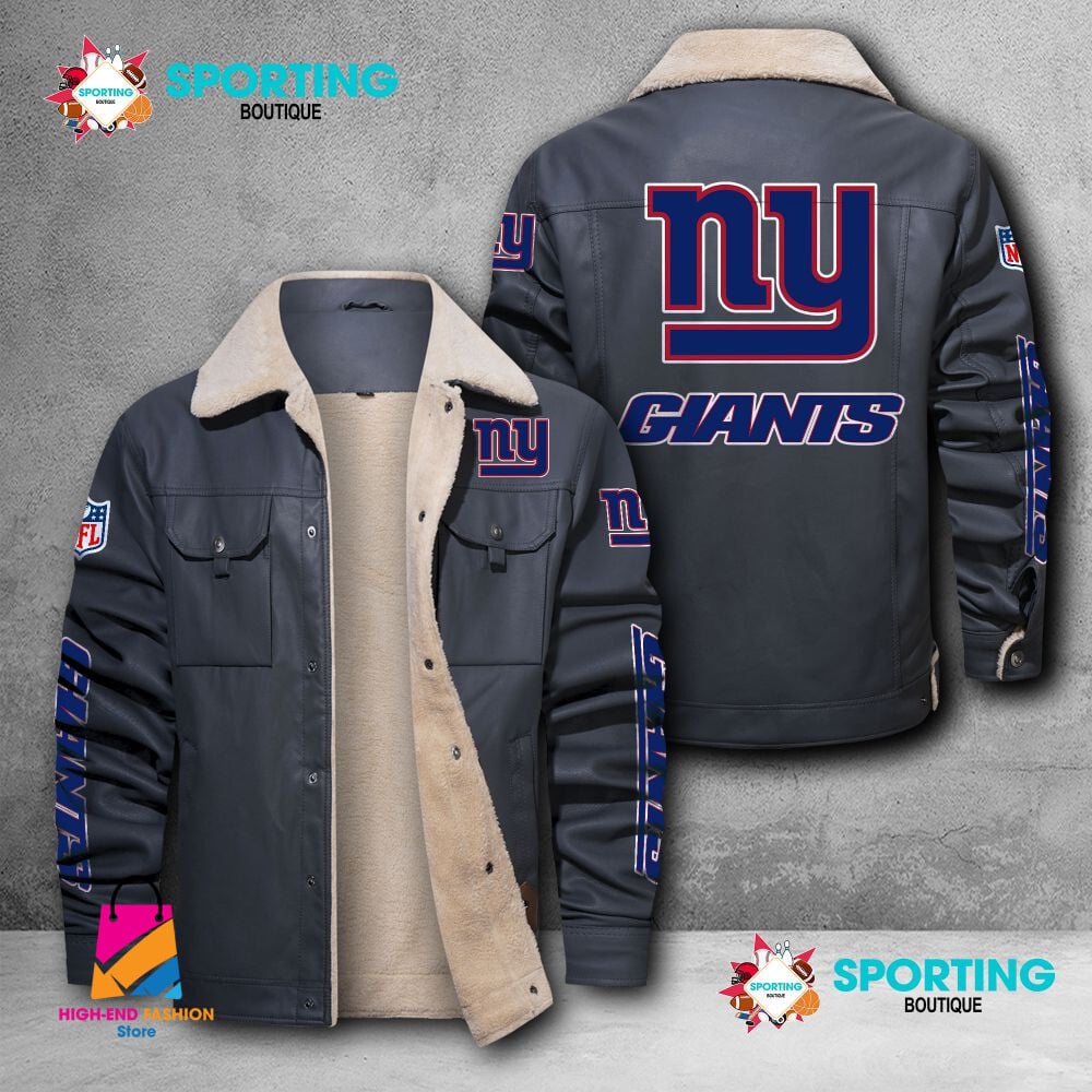 New York Giants NFL Style Leather Jacket For Fans