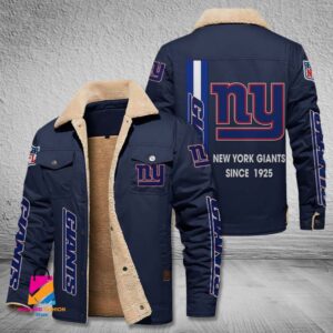New York Giants NFL Style Fleece Thermal Cotton Jacket For Fans