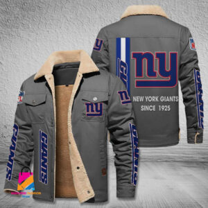 New York Giants NFL Style Fleece Thermal Cotton Jacket For Fans