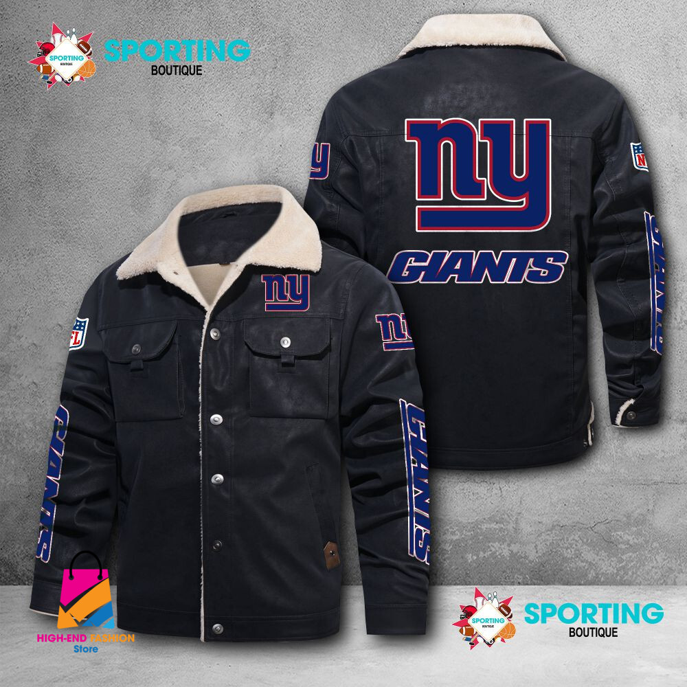 New York Giants NFL Style Fleece Thermal Cotton Jacket For Fans