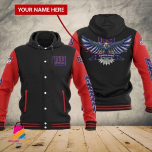 New York Giants NFL Style Hooded Baseball Jacket For Fan