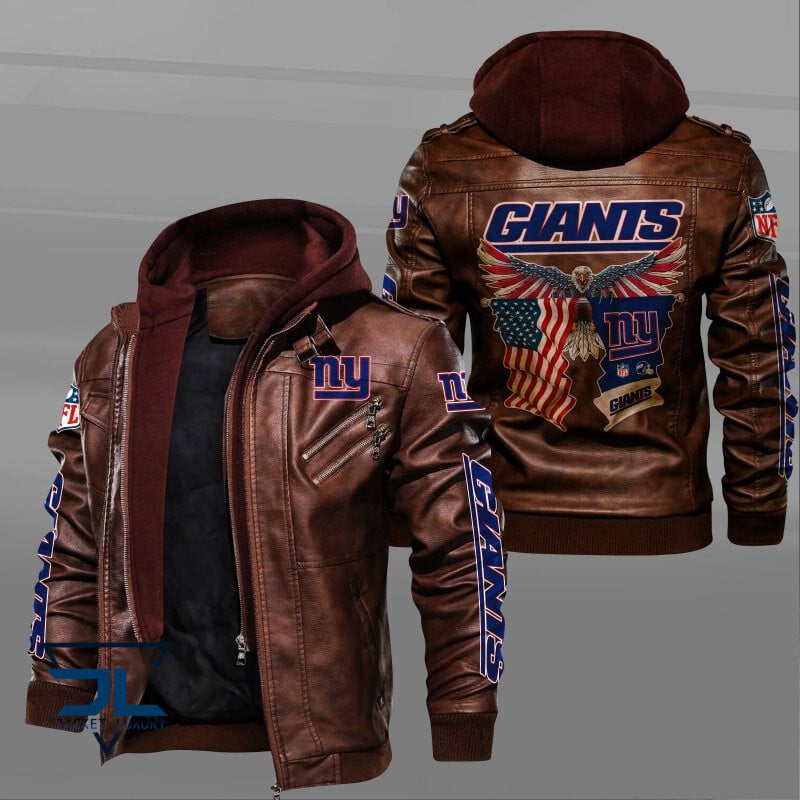 New York Giants NFL Style Leather Jacket For Fan