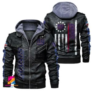 New York Giants NFL Style Leather Jacket For Fan