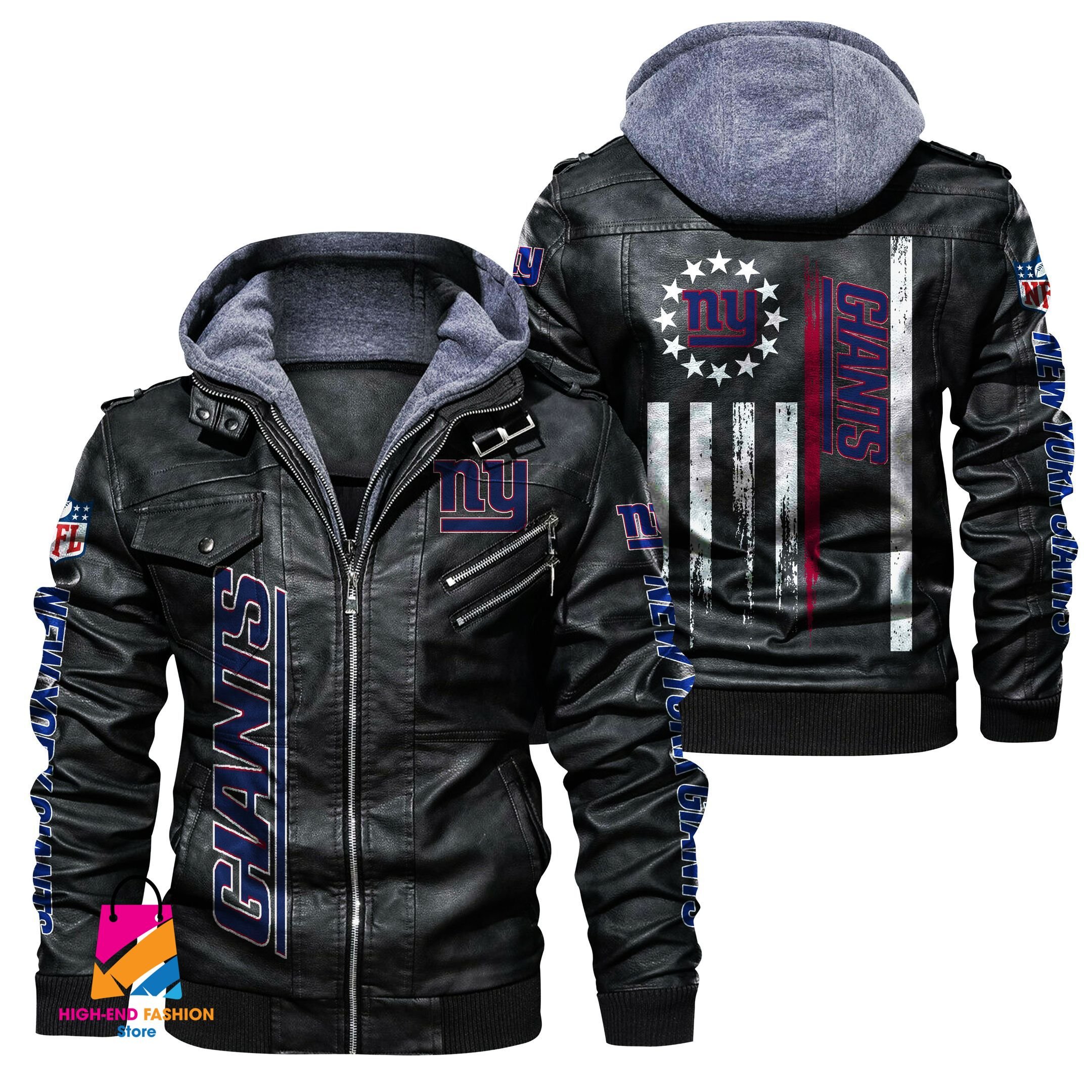 New York Giants NFL Style Leather Jacket For Fan