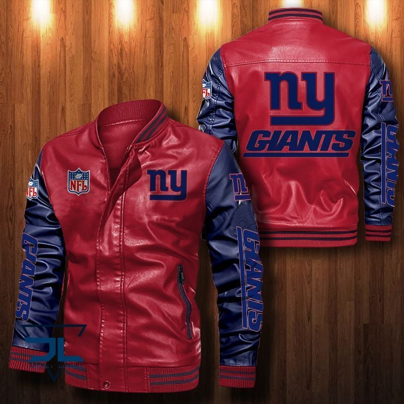 New York Giants NFL Style Leather Jacket For Fan