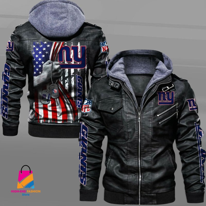 New York Giants NFL Style Leather Jacket For Fan