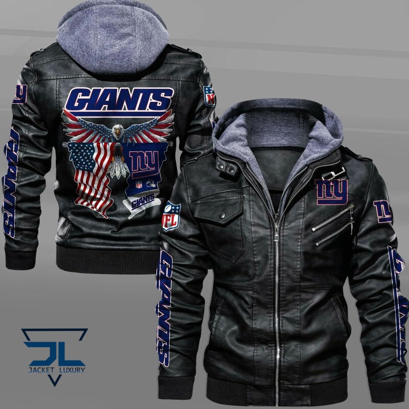 New York Giants NFL Style Leather Jacket For Fan