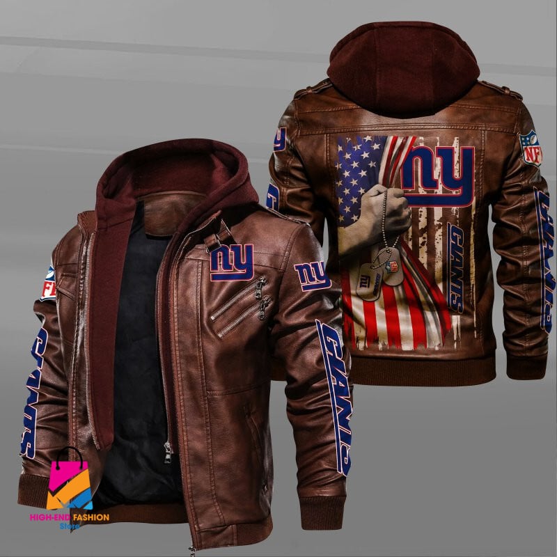 New York Giants NFL Style Leather Jacket For Fan