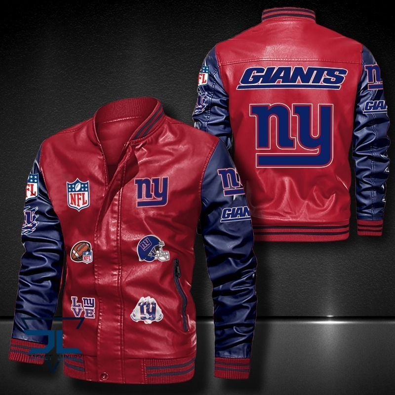 New York Giants NFL Style Leather Jacket For Fan