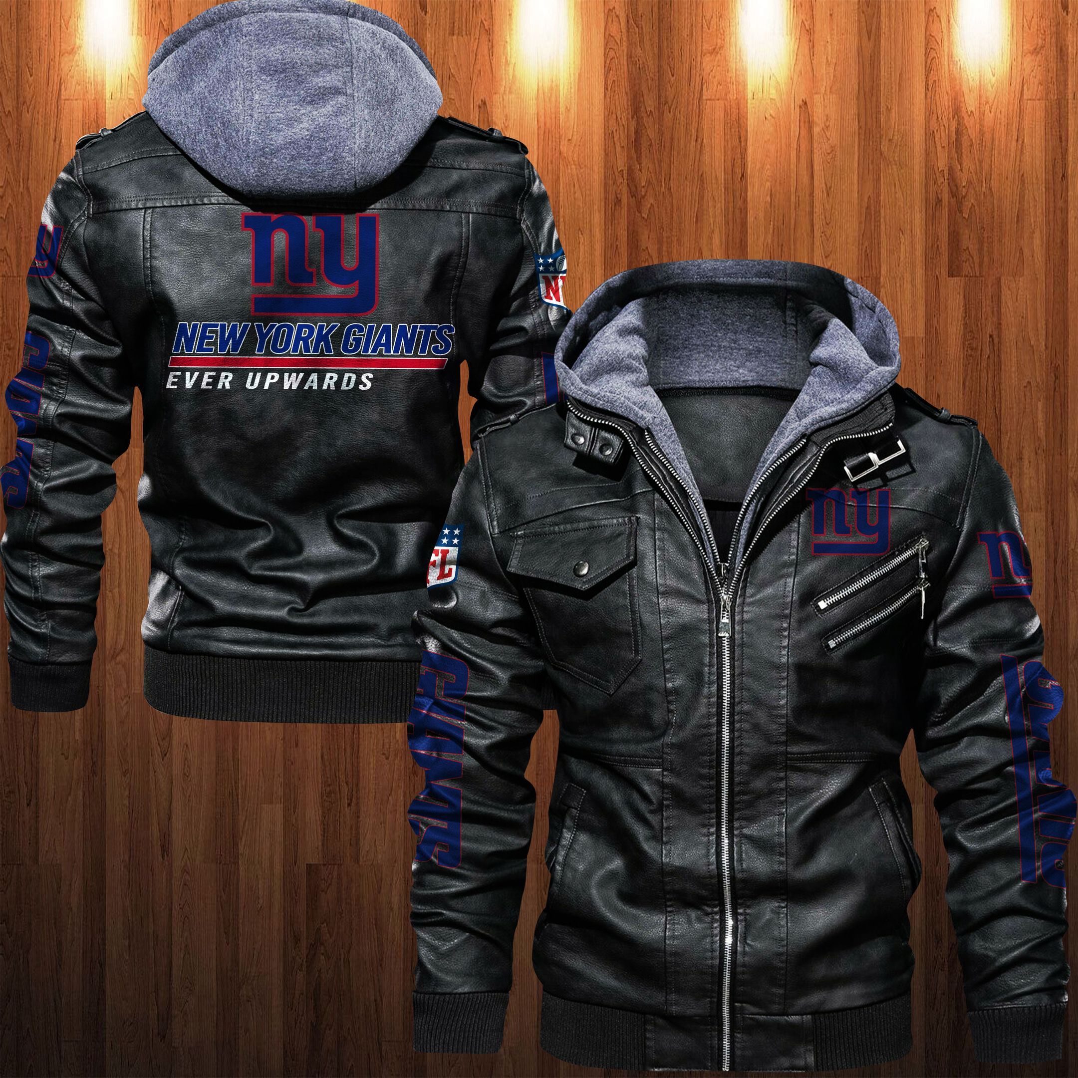 New York Giants NFL Style Leather Jacket For Fan