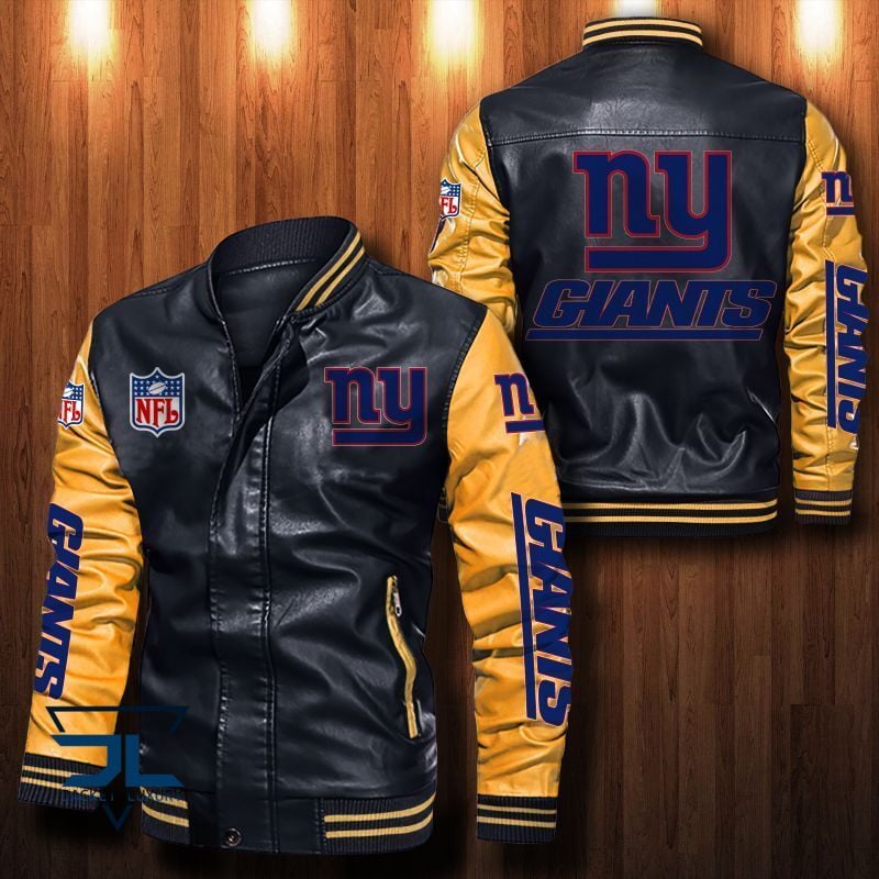 New York Giants NFL Style Leather Jacket For Fan