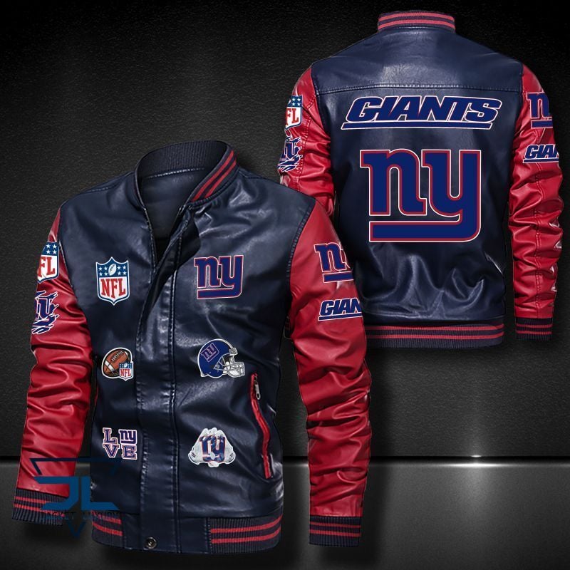 New York Giants NFL Style Leather Jacket For Fan