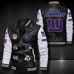 New York Giants NFL Style Leather Jacket For Fan