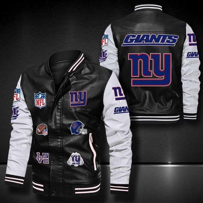 New York Giants NFL Style Leather Jacket For Fan