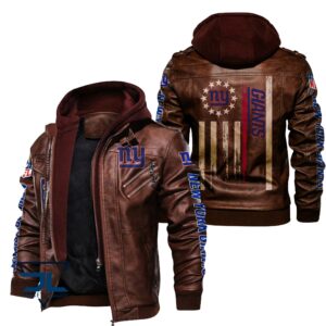 New York Giants NFL Style Leather Jacket For Fan