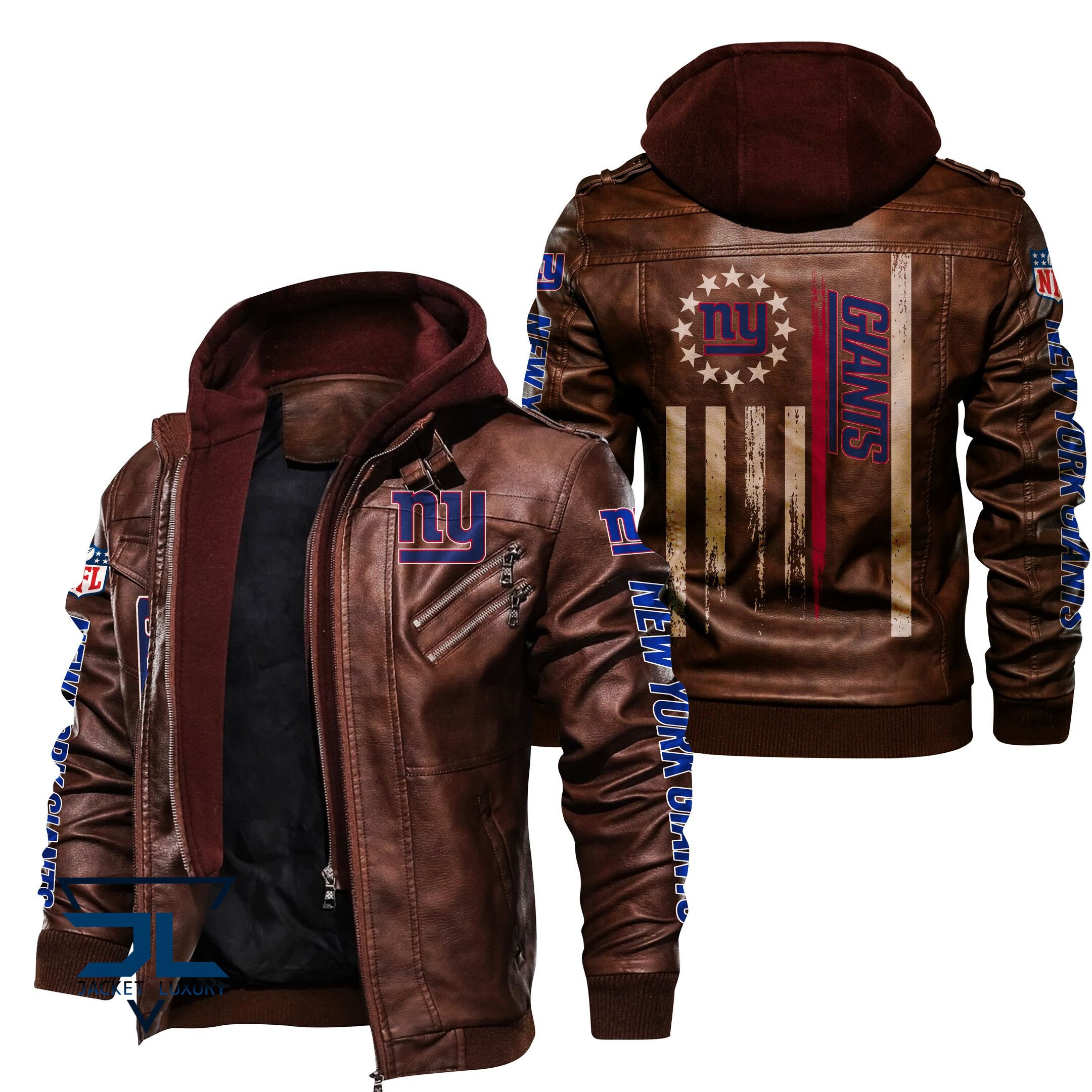 New York Giants NFL Style Leather Jacket For Fan