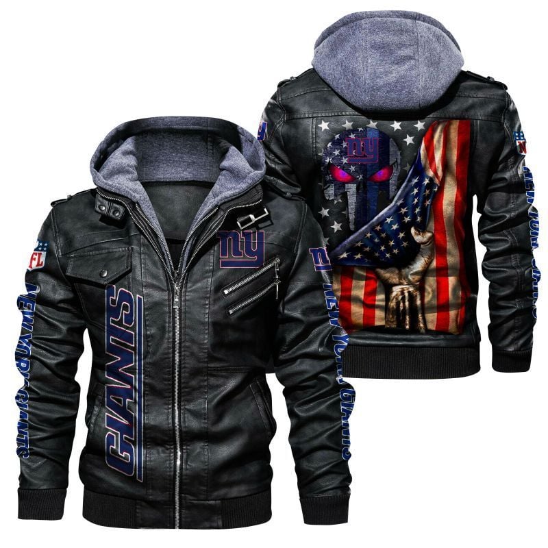 New York Giants NFL Style Leather Jacket For Fan
