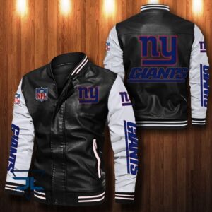 New York Giants NFL Style Leather Jacket For Fan
