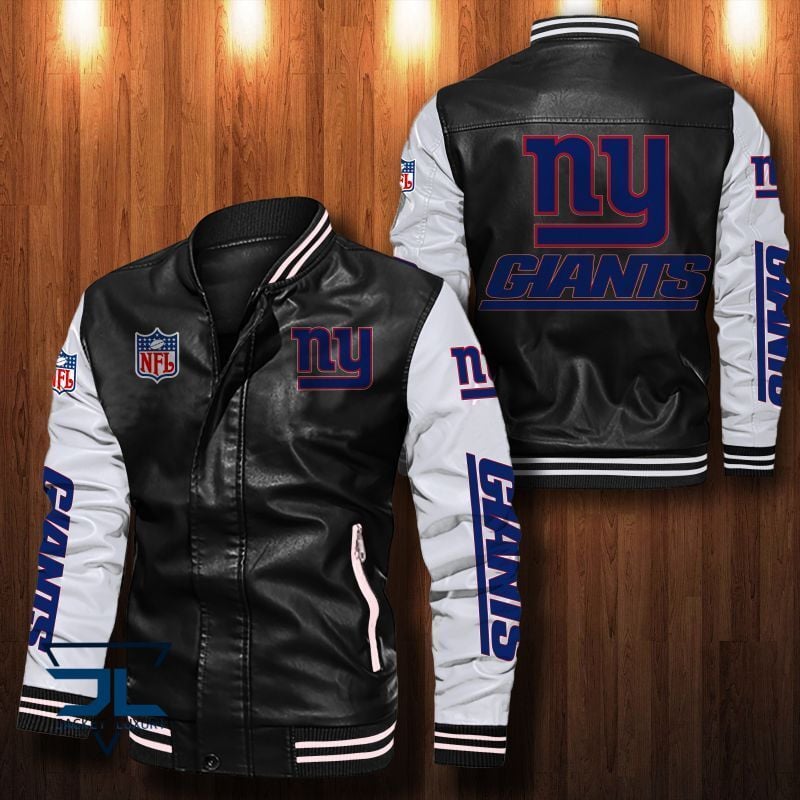 New York Giants NFL Style Leather Jacket For Fan