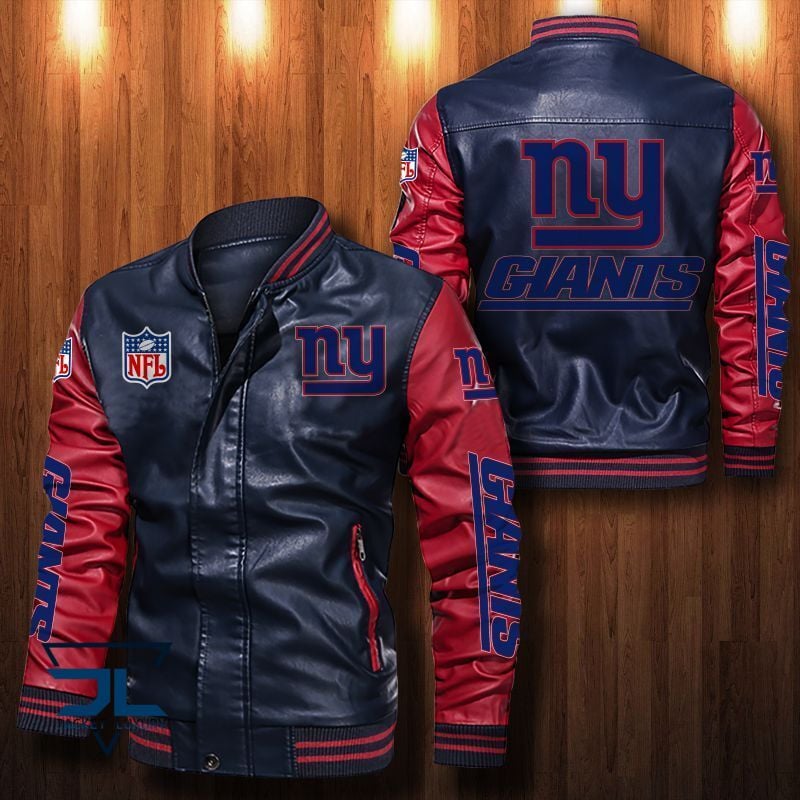 New York Giants NFL Style Leather Jacket For Fan