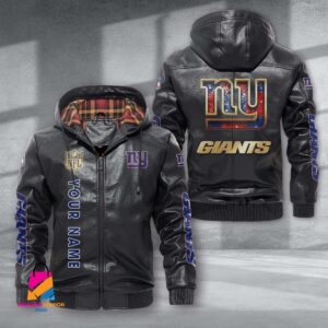 New York Giants NFL Style Leather Jacket For Fans