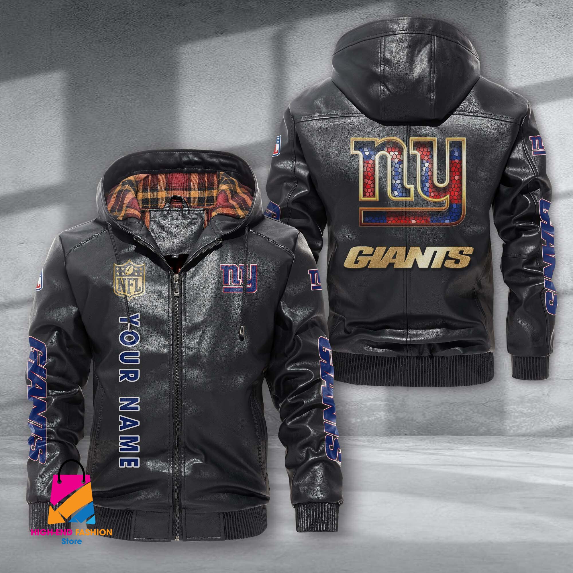 New York Giants NFL Style Leather Jacket For Fans