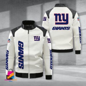 New York Giants NFL Style Leather Jacket For Fans