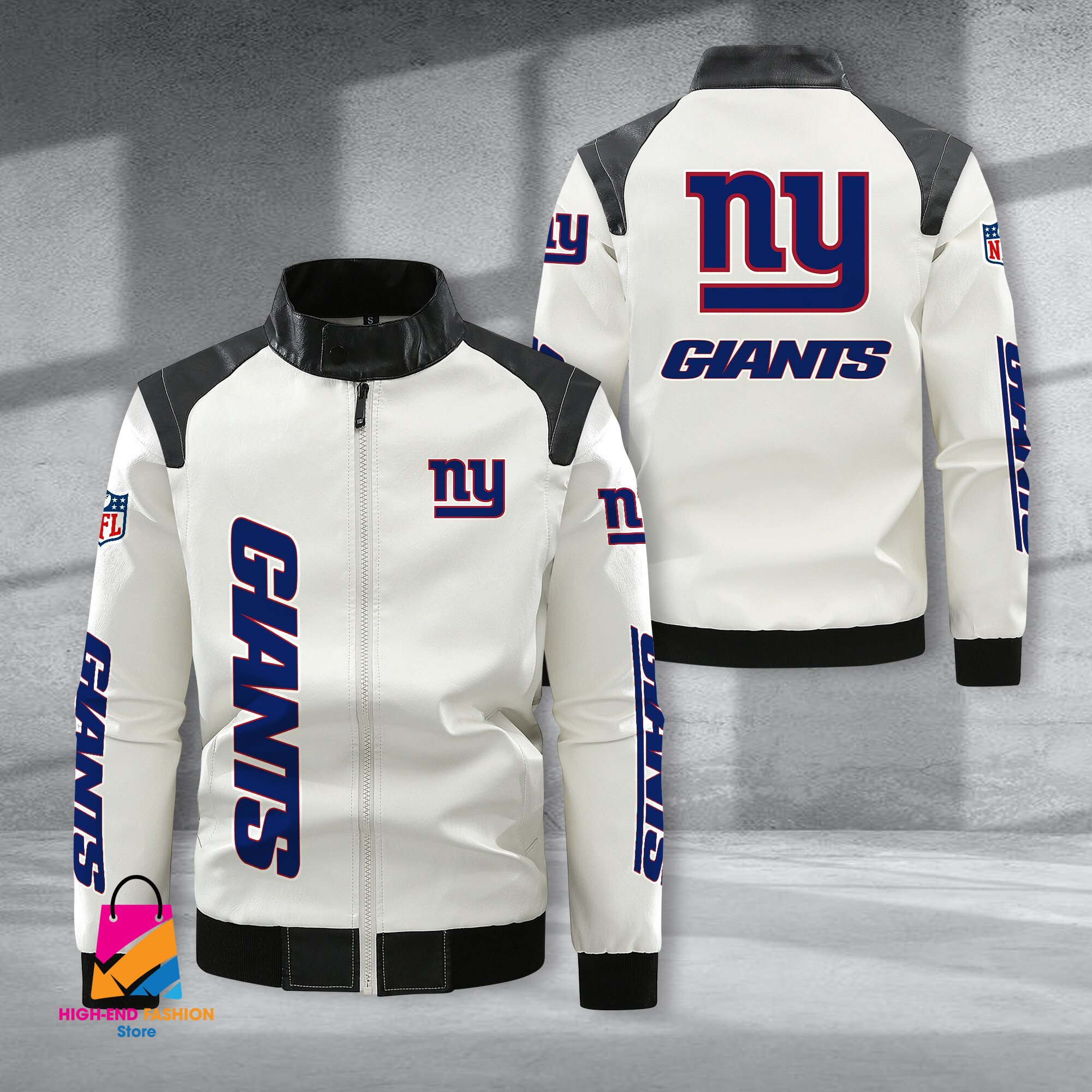 New York Giants NFL Style Leather Jacket For Fans