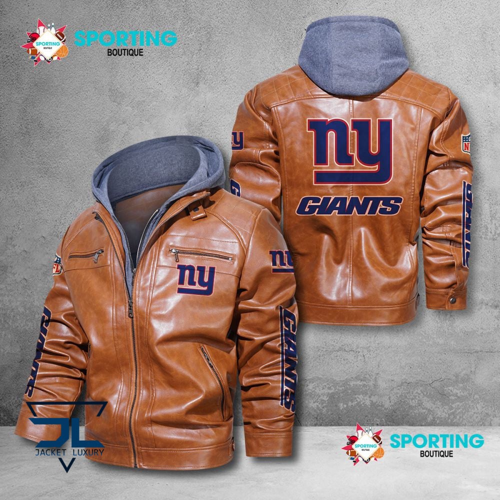 New York Giants NFL Style Leather Jacket For Fans