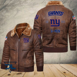 New York Giants NFL Style Leather Jacket For Fans