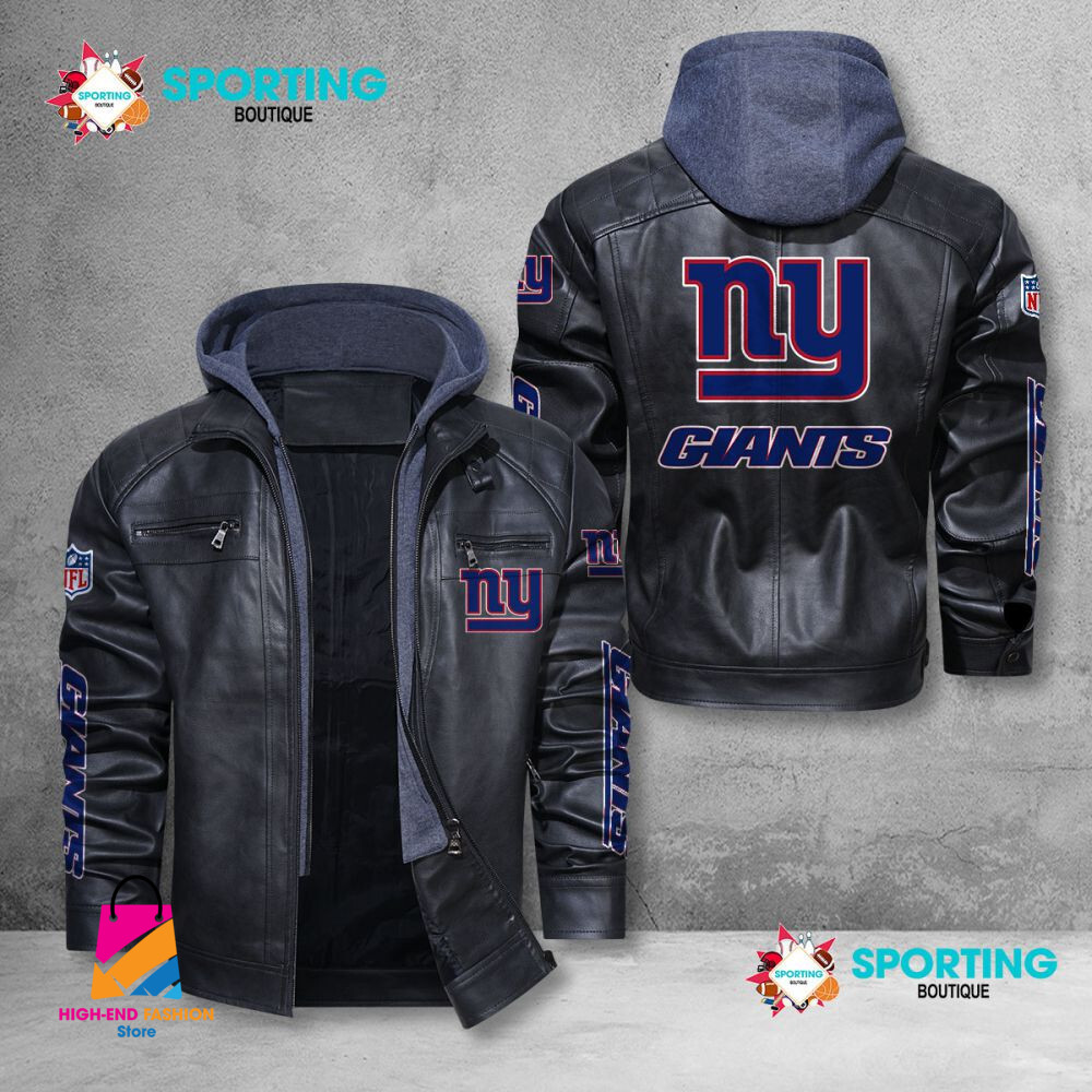 New York Giants NFL Style Leather Jacket For Fans