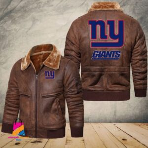 New York Giants NFL Style Leather Jacket For Fans
