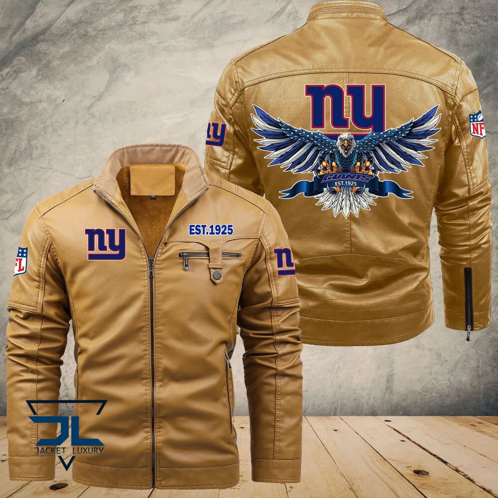 New York Giants NFL Style Leather Jacket For Fans