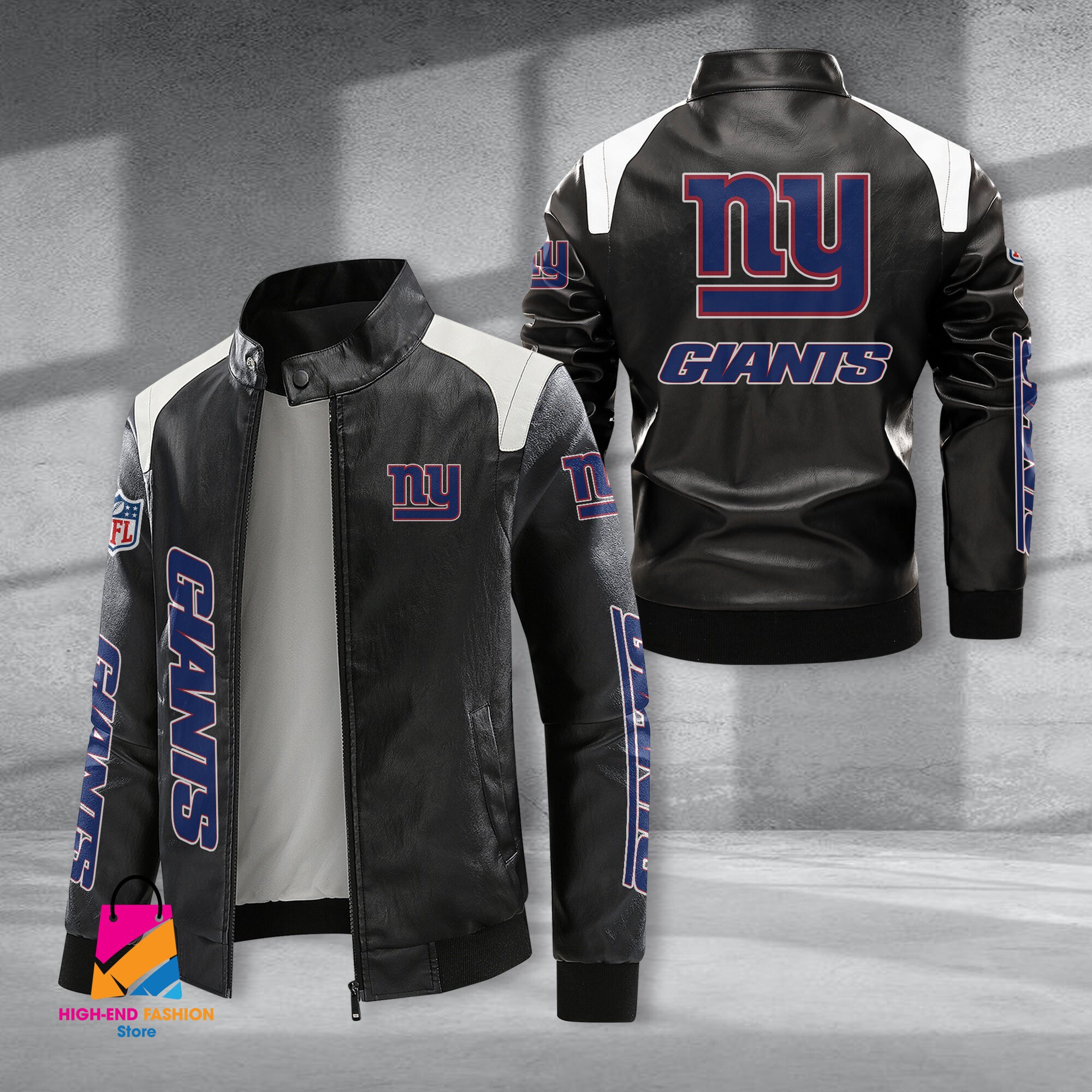 New York Giants NFL Style Leather Jacket For Fans