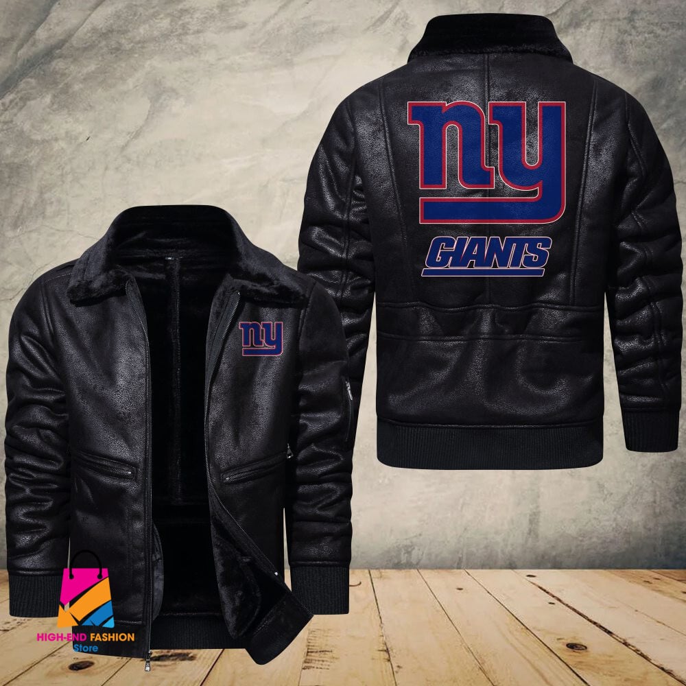 New York Giants NFL Style Leather Jacket For Fans