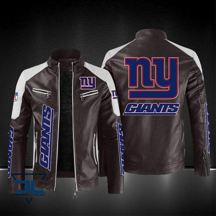 New York Giants NFL Style Leather Jacket For Fans