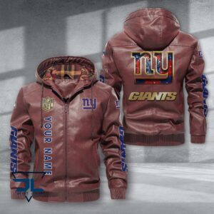 New York Giants NFL Style Leather Jacket For Fans